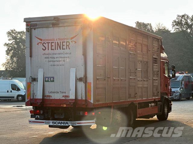 Scania R420 6x2 LL 3.Stock FINKL Viehw. + Hubdach+Rampe شاحنات نقل الحيوانات