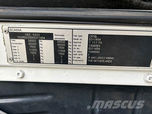 Scania R440 MEILLER Abroller 6x2 Euro 6 شاحنات الرافعات الخطافية