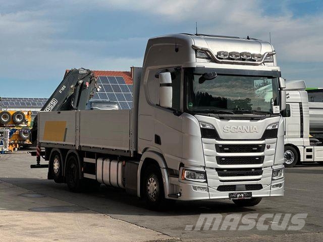 Scania R450 6x2 LL Pritsche FASSI 155 LK Lenk/Lift Camion plateau