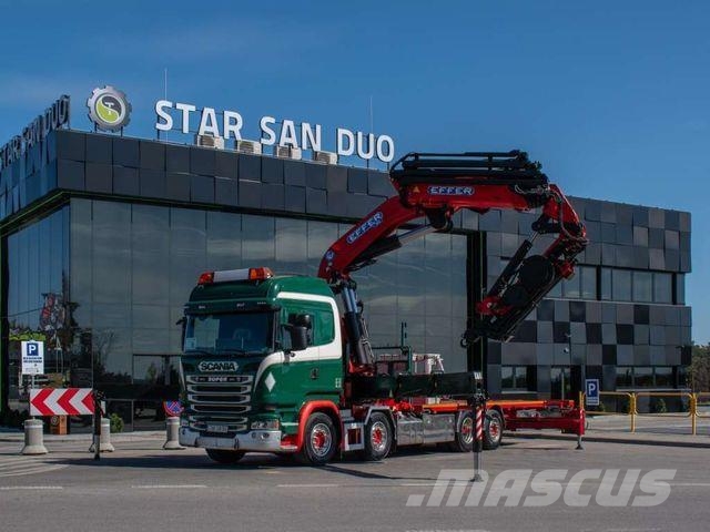 Scania R490 8x2 EFFER 955 Fly Jib Winch Basket Crane Autojeřáby, hydraulické ruky