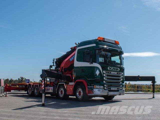 Scania R490 8x2 EFFER 955 Fly Jib Winch Basket Crane Autojeřáby, hydraulické ruky