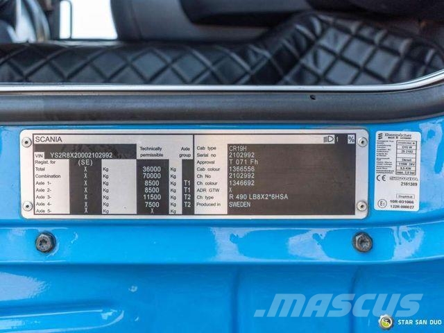 Scania R490 8x2 Palfinger PK 65002 SH Crane Fly Jib Żurawie samochodowe