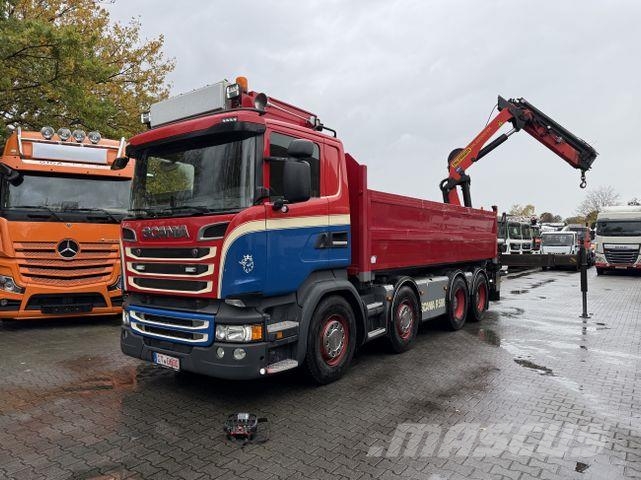 Scania R580 V8 8X4 Kipper Kran Palfinger 22002 Camiones grúa