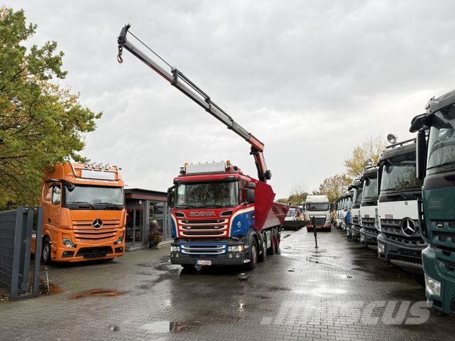 Scania R580 V8 8X4 Kipper Kran Palfinger 22002 Camiones grúa