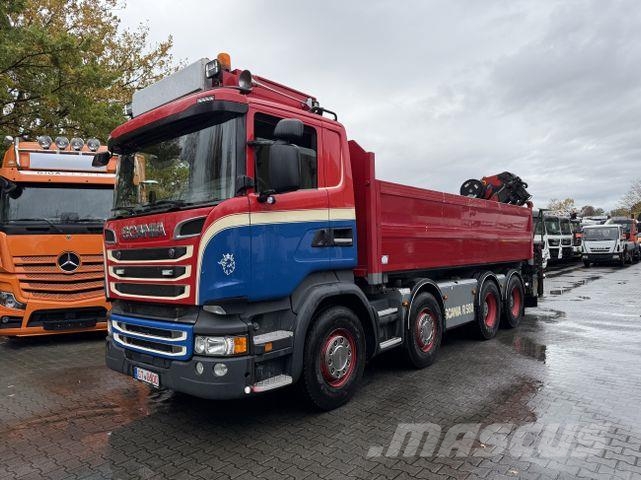 Scania R580 V8 8X4 Kipper Kran Palfinger 22002 Camiones grúa