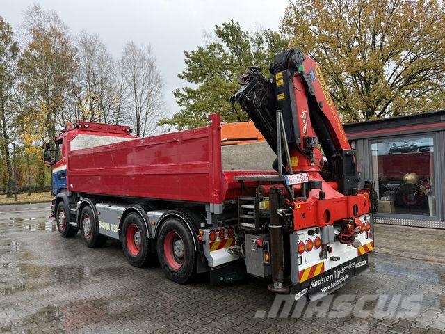 Scania R580 V8 8X4 Kipper Kran Palfinger 22002 Camiones grúa