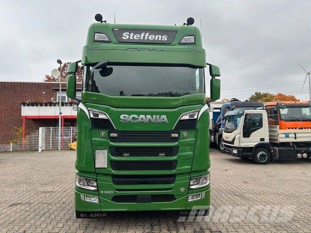 Scania S580 V8 MEILLER Abroller mit Lift+Lenkachse 6x2 Rol kiper kamioni sa kukom za podizanje tereta