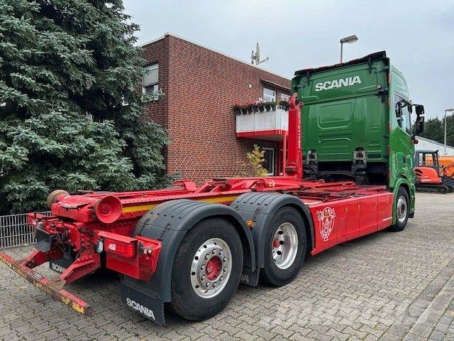 Scania S580 V8 MEILLER Abroller mit Lift+Lenkachse 6x2 Rol kiper kamioni sa kukom za podizanje tereta