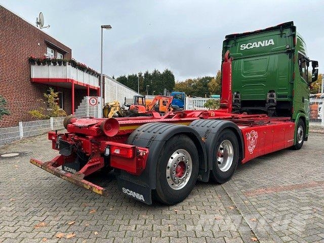 Scania S580 V8 MEILLER Abroller mit Lift+Lenkachse 6x2 Rol kiper kamioni sa kukom za podizanje tereta