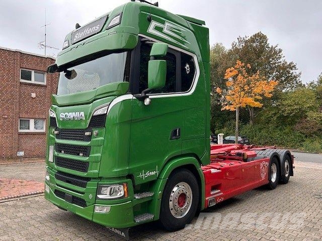 Scania S580 V8 MEILLER Abroller mit Lift+Lenkachse 6x2 Rol kiper kamioni sa kukom za podizanje tereta