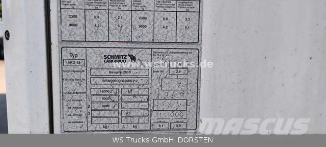 Schmitz Cargobull KO18 Maxima 1000 Rohrbahn Fleisch Skåpsläp Kyl/fry/Värme