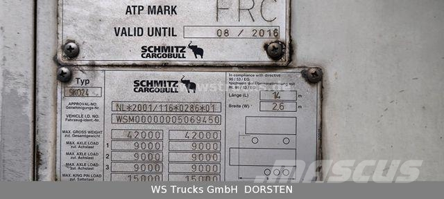 Schmitz Cargobull Kühlauflieger Rohrbahn, Meat,Fleisch,Vector 1850 Hladilne polprikolice