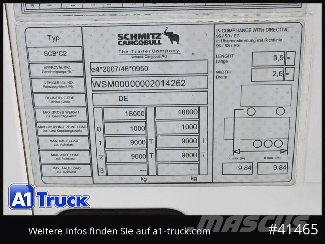 Schmitz Cargobull SCB C2, Thermo King, BI Temp, LBW 225 tkm Rimorchi a temperatura controllata