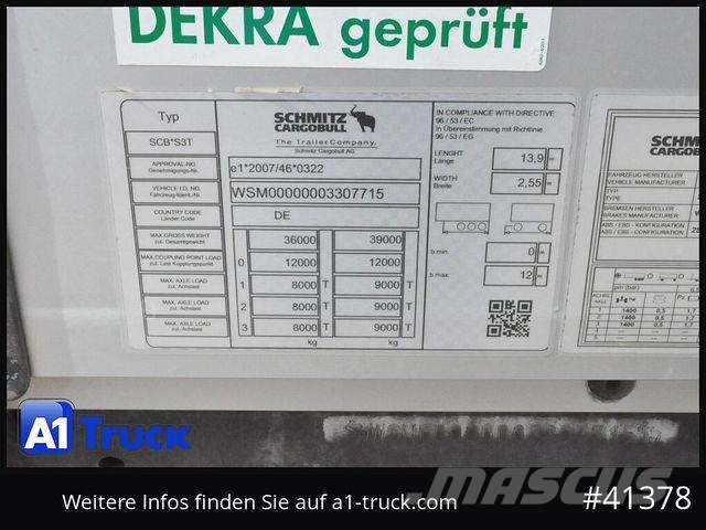 Schmitz Cargobull SCB 24, Mega, Speed Curtain, VDI 2700 커튼사이더 세미 트레일러