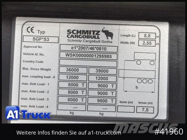 Schmitz Cargobull SKI 24 SL 7,2, Liftachse, Stahlmulde, Alufelgen Polprikolice prekucniki - kiper