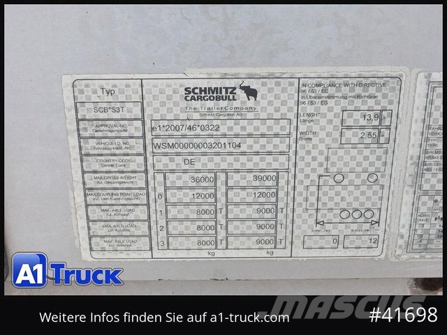 Schmitz Cargobull Speed Curtain, Lift 455/40 R 22.5, Hubdach, カーテンサイダー