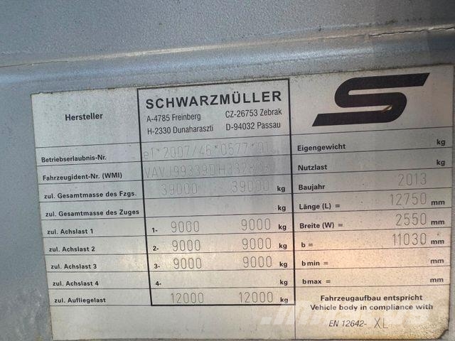 Schwarzmüller Baustoff-Pritsche+KennisKran/Rollkran+MotorZange Platformy / Naczepy z otwieranymi burtami
