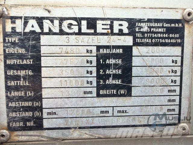 Schwarzmüller HANGLER 3 SAZEL 24-4, 4m ausziehbar Lenkachse نصف مقطورات مسطحة / مفصلية الجوانب