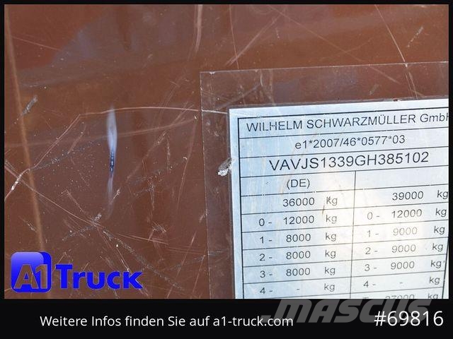 Schwarzmüller Vollalu, 90m³, 7620 Kg, Lift CF 8mm, TÜV 01/2027 Напівпричепи з кузовом-фургоном