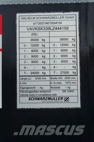 Schwarzmüller / WYWROTKA / 26 M3 / OŚ PODNOSZONA نصف مقطورات قلابة