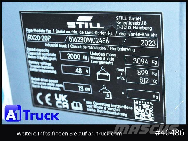 Still Stapler RX20-20P, Hub 6,9m SS 272h. 电动叉车