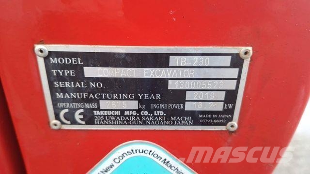 Takeuchi TB 230 Miniescavatori