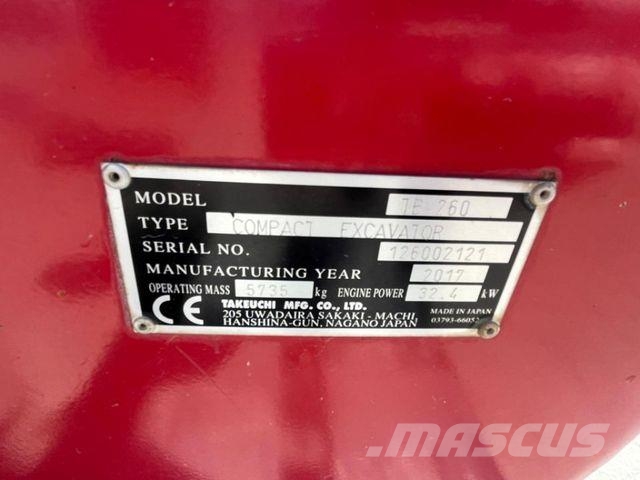 Takeuchi TB 260 Minibagger Powertilt+Löffel nur 1957h 小型挖掘机