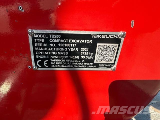 Takeuchi TB260 mit Powertilt حفارات صغيرة أقل من 7 طن (حفارات صغيرة)