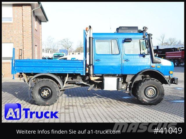 Unimog 437/25 U4000, 4x4, Pritsche, Doka, 6 Sitze Camion con sponde ribaltabili