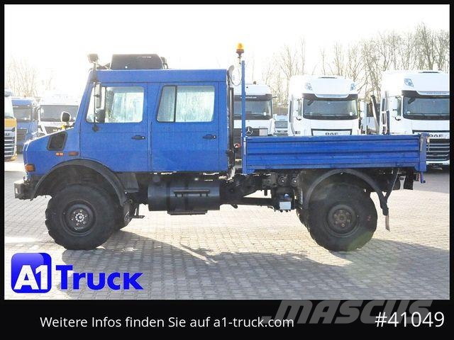 Unimog 437/25 U4000, 4x4, Pritsche, Doka, 6 Sitze Camion con sponde ribaltabili