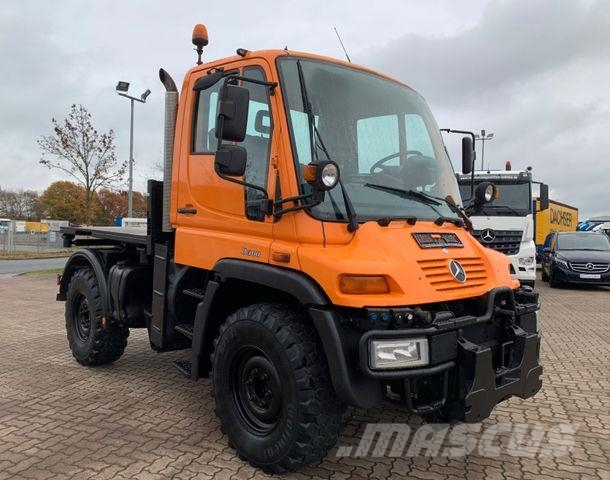 Unimog U 300 Kipper / Kommunal Ausstattung/ Hydraulik Platformas/izkraušana no sāniem