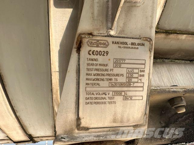 Van Hool 3D0020 LEBENSMI 31.000 L SCHWALLWÄNDE DRUCKTANK Tankauflieger