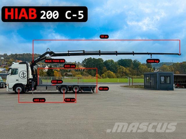 Volvo FH 13 400 Pritsche 6,55m *HIAB XS 200 C-5 + FUNK クレーントラック、ユニック車