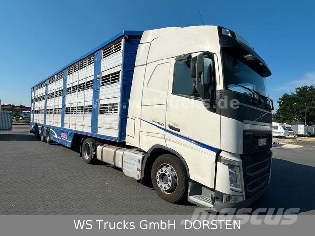 Volvo FH 460 Mega mit Finkl 3 Stock Hubdach Камиони за превоз на животни