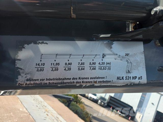 Volvo FH 500 6x2 Heckkran MKG HLK 531 HP a5 Funk Platformas/izkraušana no sāniem