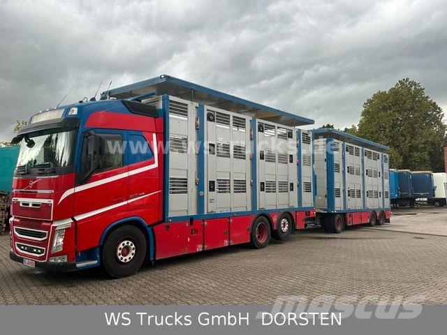 Volvo FH 500 Globe XL Menke 3 Stock Hubdach Komplett Камиони за превоз на животни