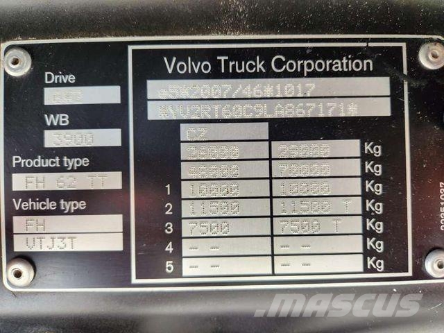 Volvo FH 540 6x2 HMF 5020-K6 Fly Jib Tractor 5th whee Nosturiautot