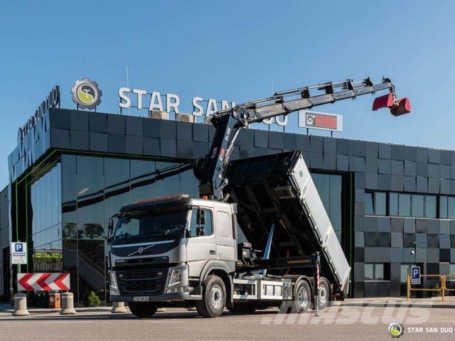 Volvo FM 450 6x2 HIAB 288 E-6 HIPRO Crane Grab Tipper Araç üzeri vinçler