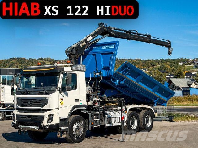 Volvo FMX 410 Kipper 5,00 m HIAB 122 HIDUO FUNK * 6x4 Camiones grúa