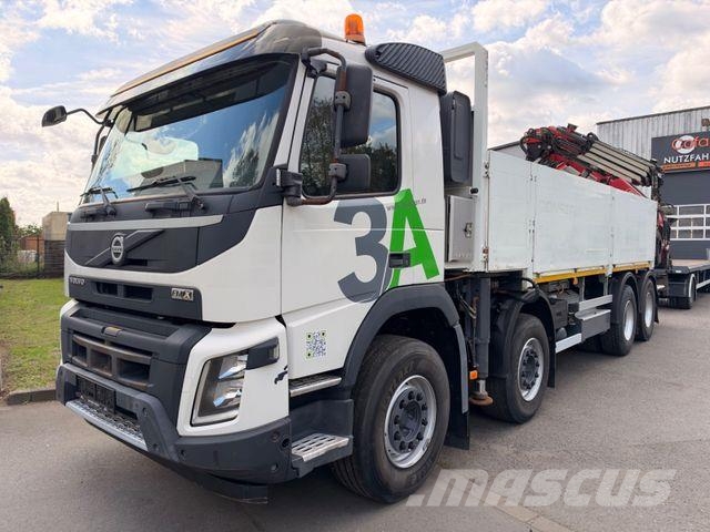 Volvo FMX 460 8x4 BB FASSI F660+Fly-Jib 64 t/m Pritschenwagen/Pritschenwagen mit Seitenklappe