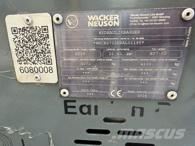 Wacker EZ 38 Minibagger Mini excavadoras < 7t