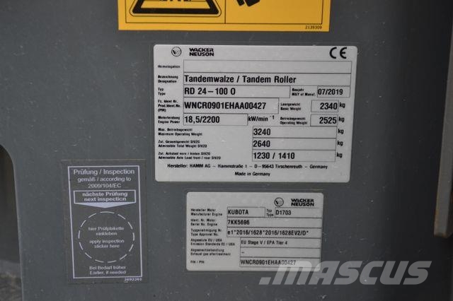 Wacker Neuson RD 24-100 O Tandemwalze Οδοστρωτήρες διπλού κυλίνδρου