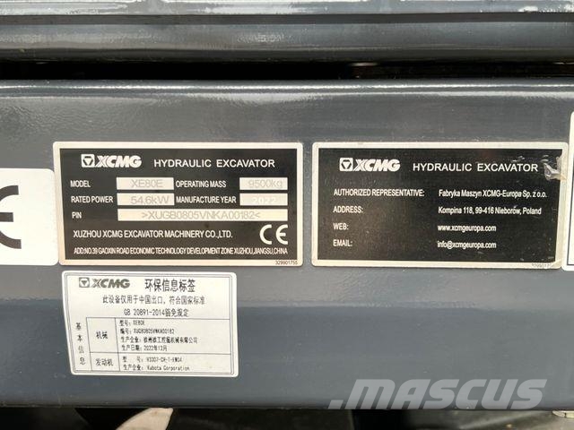 XCMG XE80E - 9,5 T - Kettenbagger حفارات زحافة