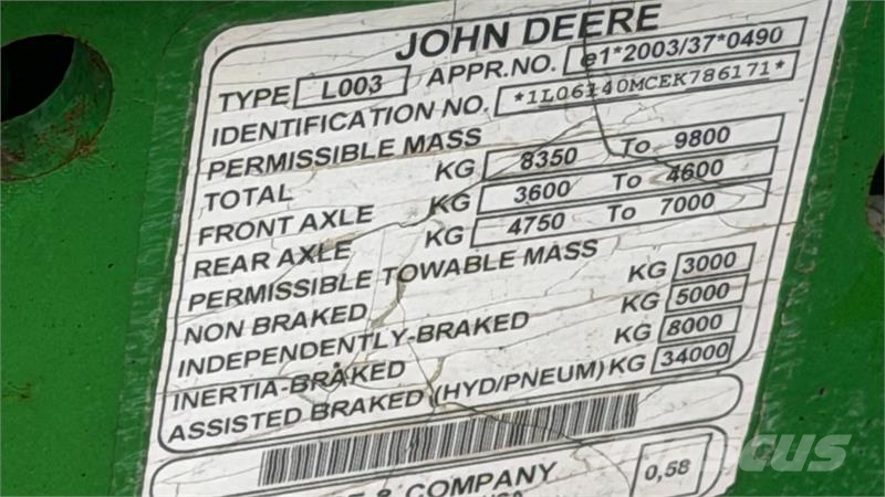 John Deere 6140M Frontlift, TLS Affjedret foraksel, LS udtag Tracteur