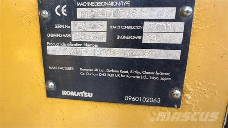 Komatsu PC240LC-11 MED LEICA 2D STYRING. CENTRALSMØRING Escavadeiras de esteiras