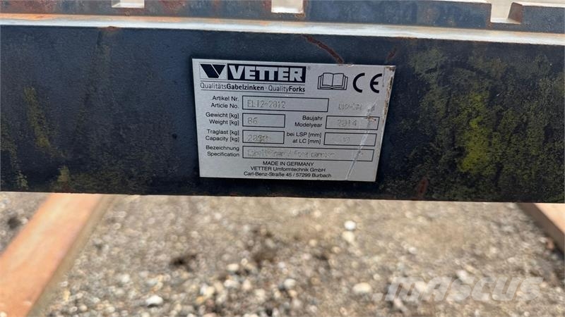 Vetter Pallegafler 2 tons, 100 cm lange gafler, 120 cm br Vidlice