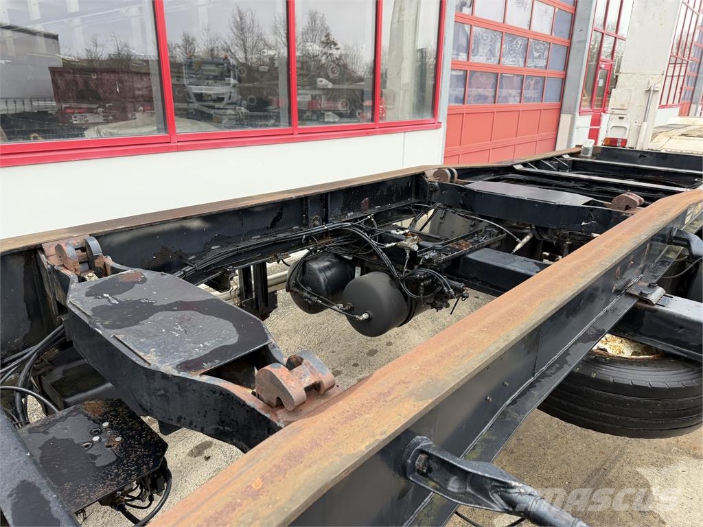 Hüffermann HSA1860 2 Achs Abrollmulden Anhänger Anhænger med containerramme