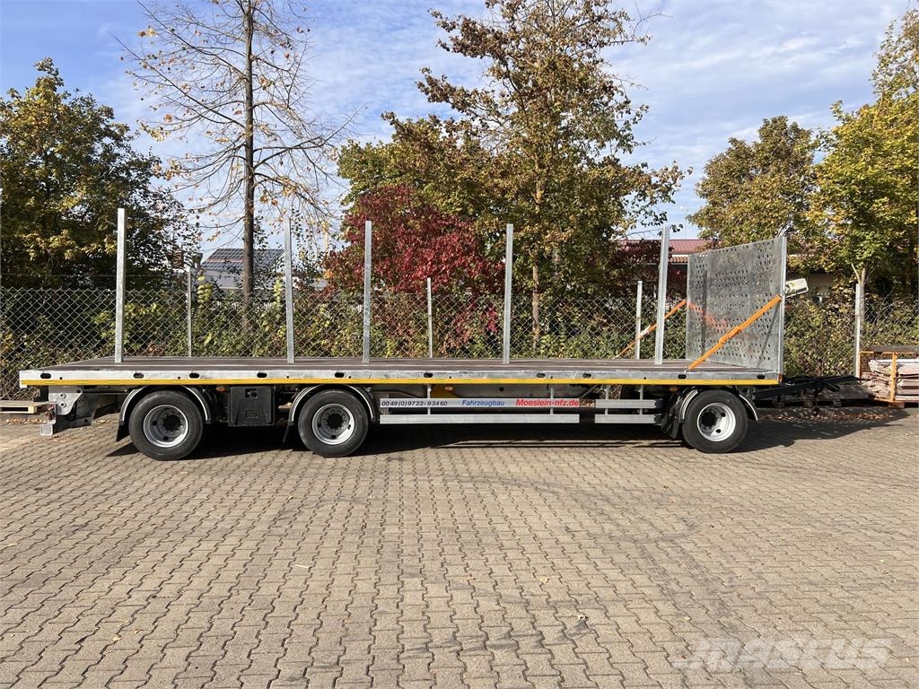 Möslein T 3 Plato 10 m 3 Achs Jumbo- Plato- Anhänger 10 m Plataforma plana/laterales abatibles