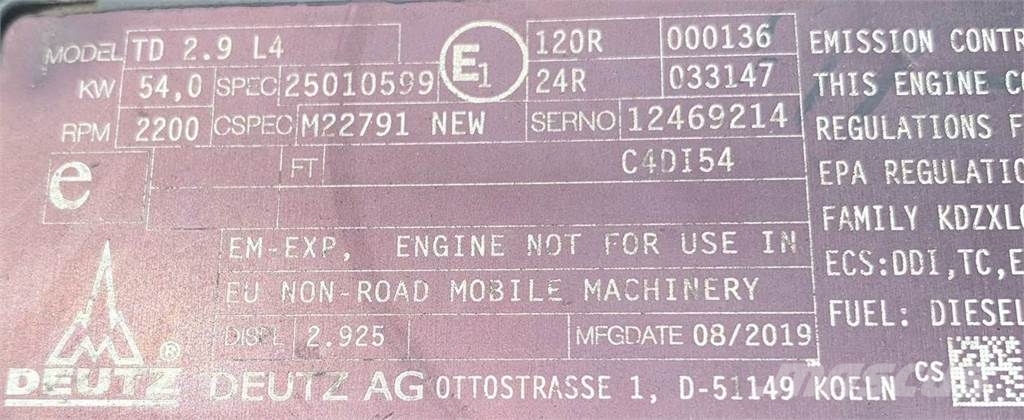 Deutz TD2.9L4 Mootorid