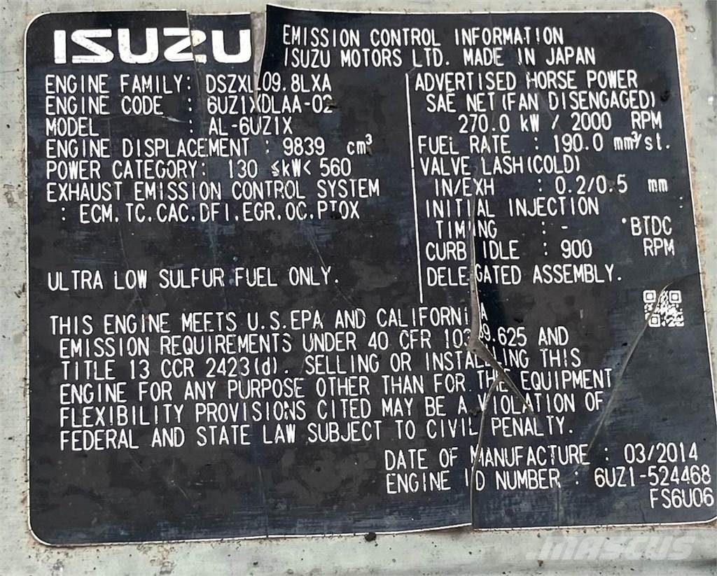 Isuzu AL-6UZ1X 엔진